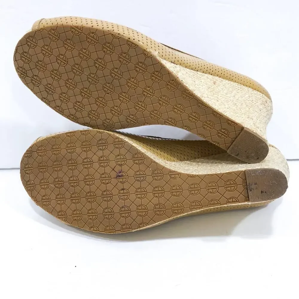 Lilly Pulitzer Perforated Patenet Leather Espadrille Wedges